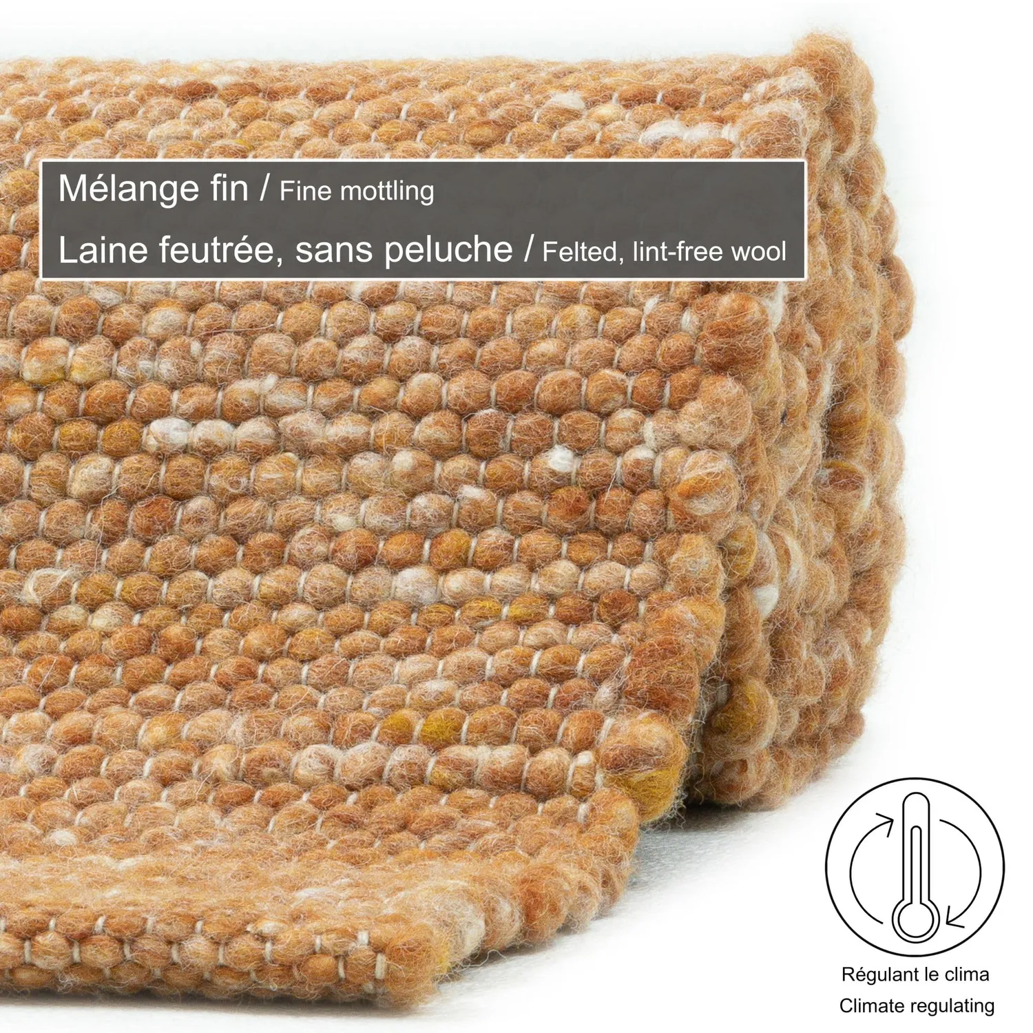 THEKO Alpen Wollteppich terrakotta – 100% Schurwolle