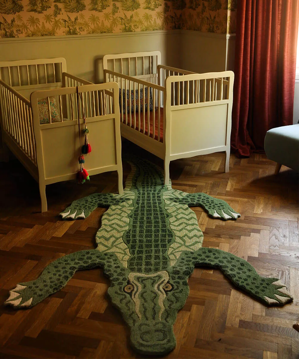 Doing Goods Coolio Crocodile XL Teppich Wolle Krokodil