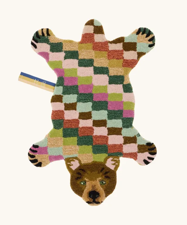 Doing Goods Archie Bear Teppich Bär Karo Small Wolle