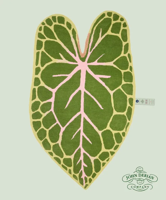 Doing Goods Leaf African Mask Teppich Wolle Blatt handgemacht