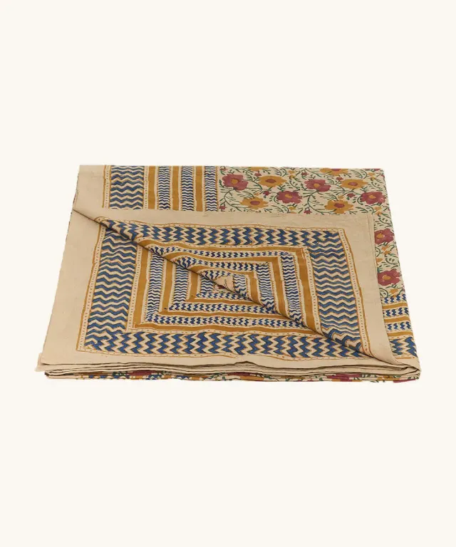 Doing Goods Evy Double Plaid Baumwolldecke mit Beutel
