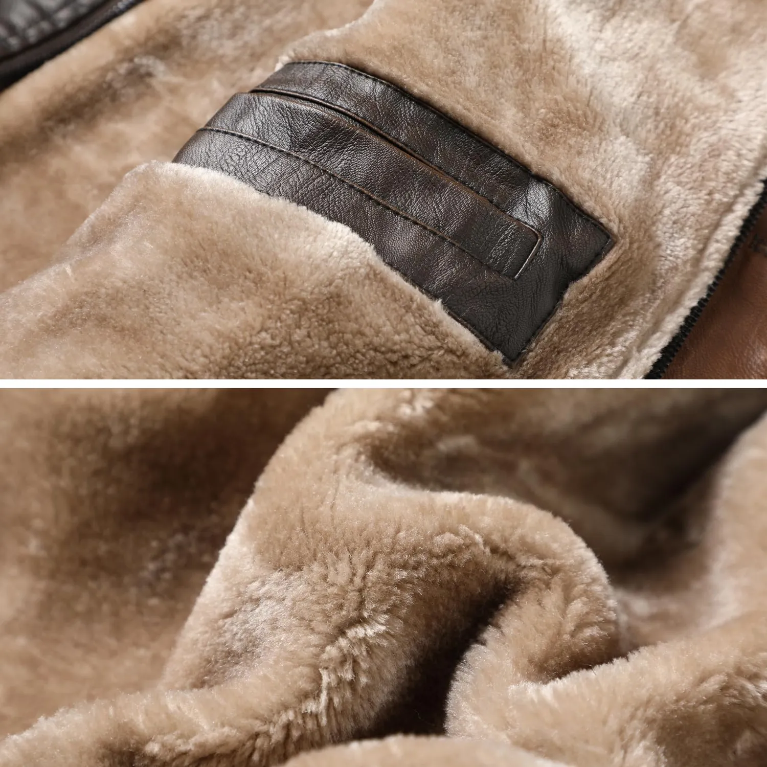 HonunGron Herren Ledermantel PU Braun XL