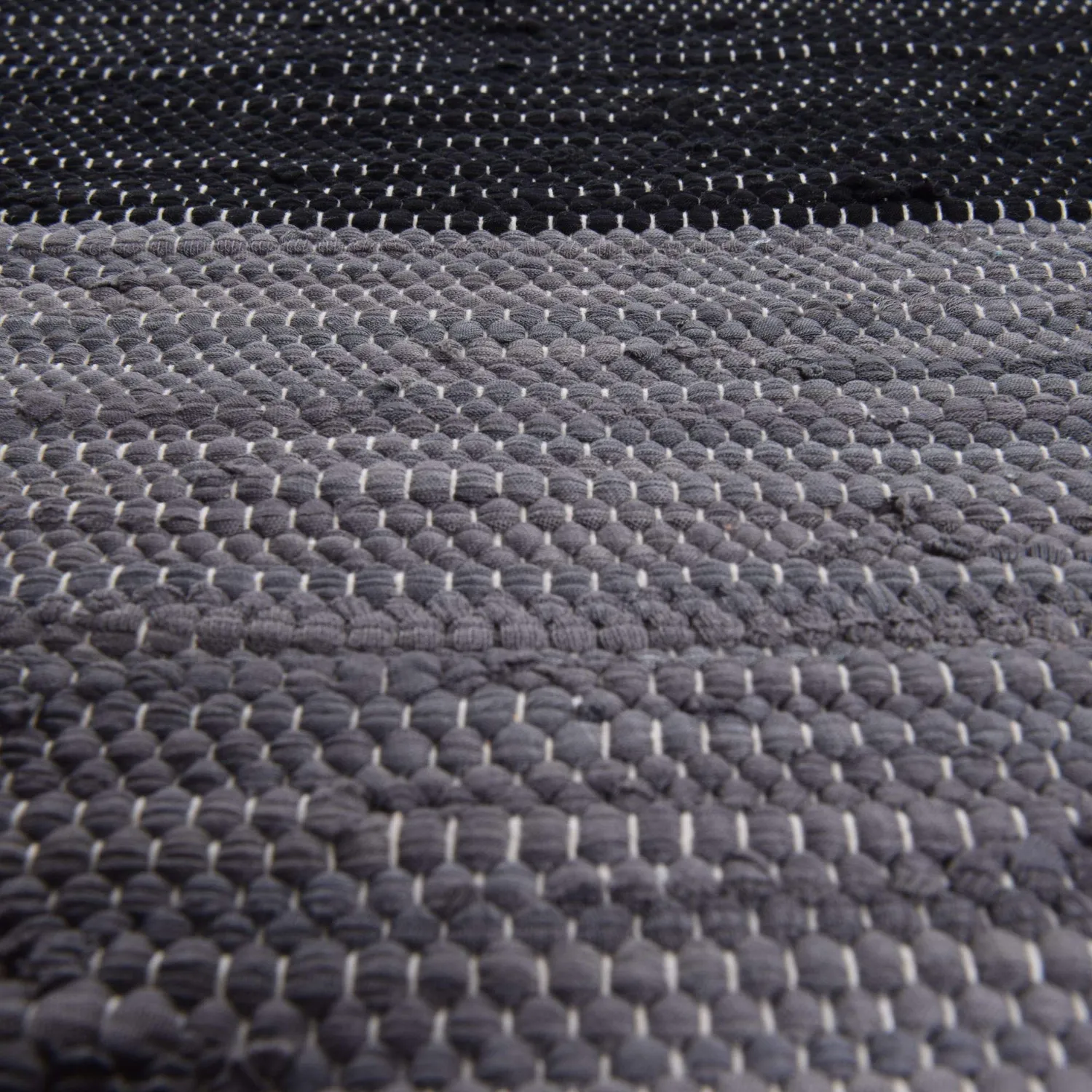 THEKO Happy Flachgewebe Teppich 60x120 Schwarz Multi Baumwolle