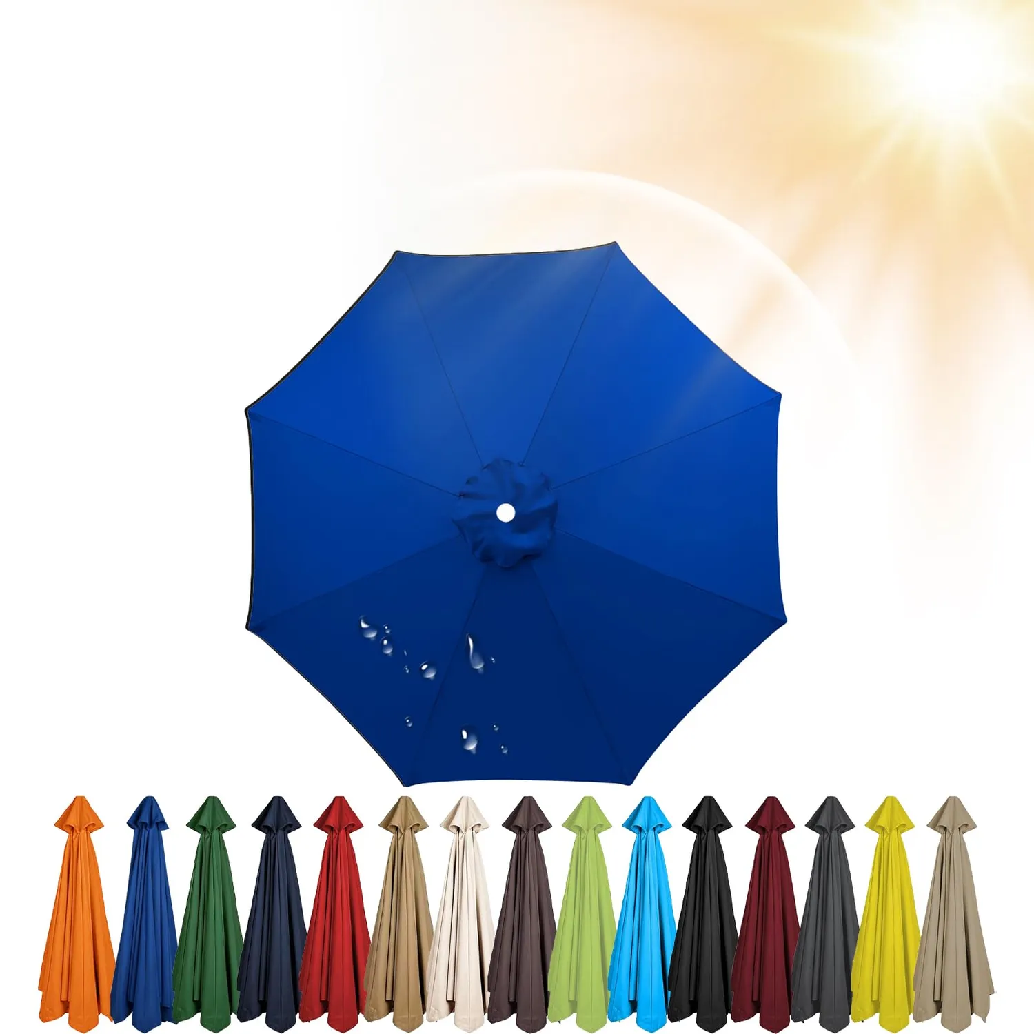 HonunGron Sonnenschirm Ersatzbezug 350cm Champagner UV