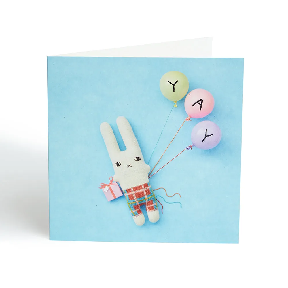 Donna Wilson YAY Rabbie Rabbit Grusskarte 15x15 Hase