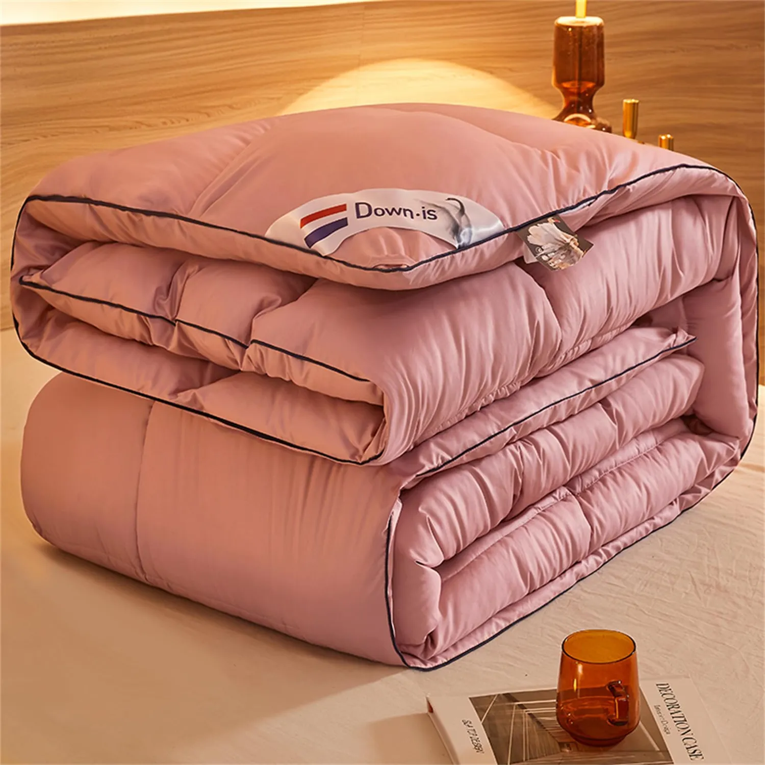 HonunGron Daunendecke Winter 200x230 Rosa 3 kg Daunen