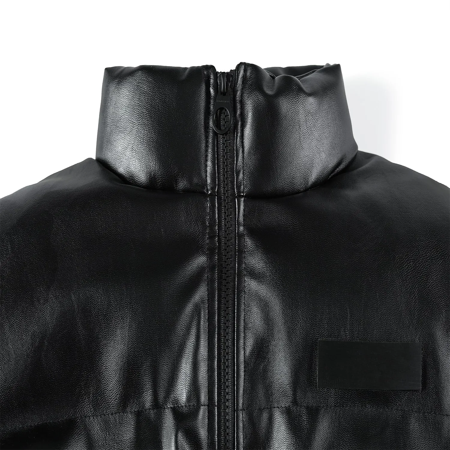 HonunGron Herren Winterjacke Kunstleder Winddicht Wasserdicht