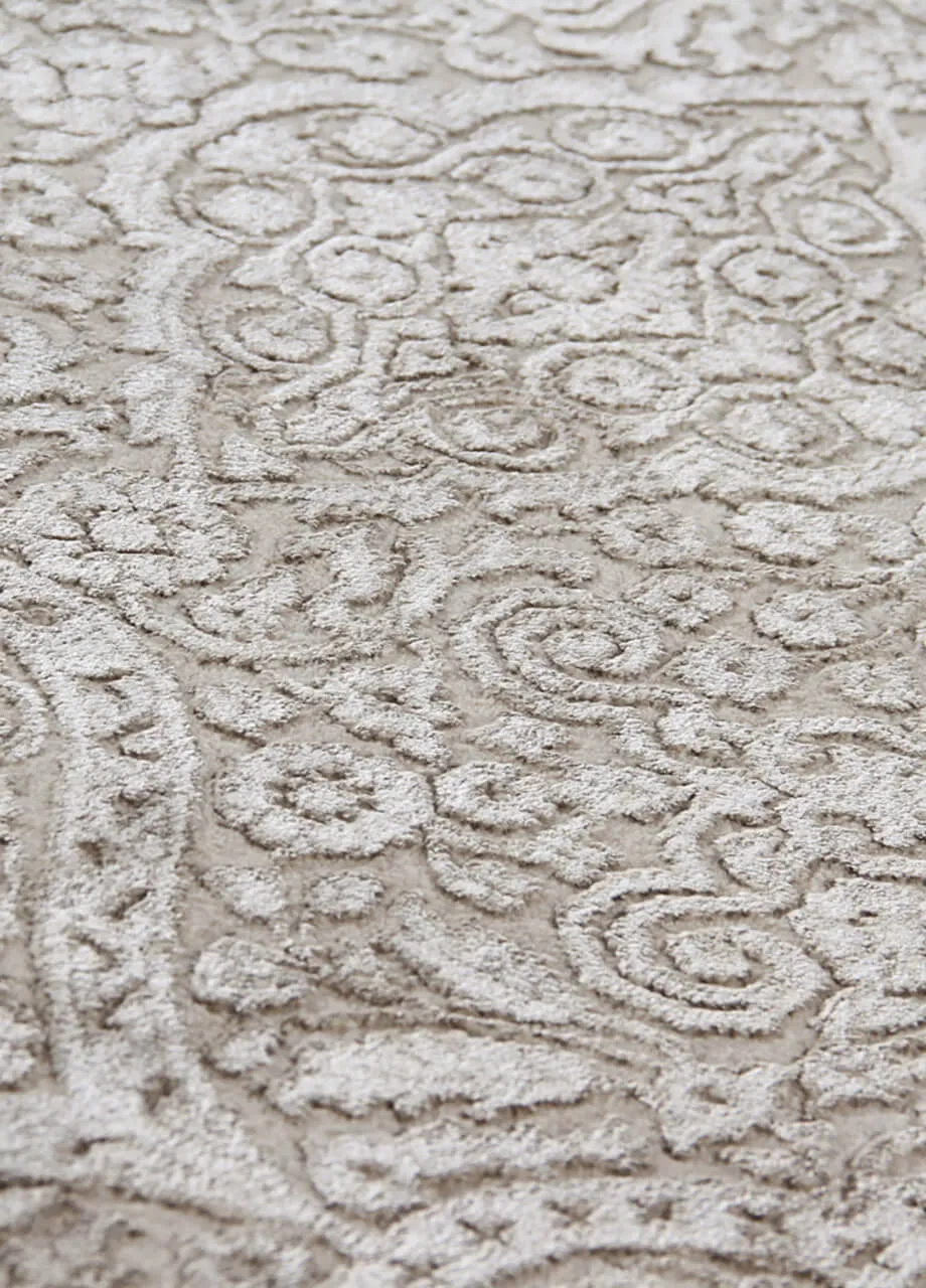 Amini Bellagio Alabaster Teppich 400x300 Viskose handgeknüpft