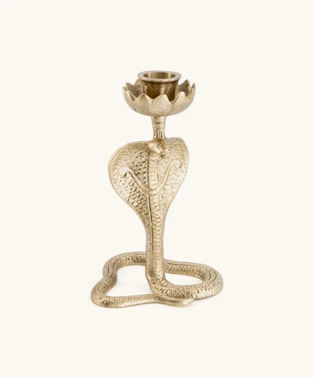 Doing Goods Dakota Schlangen Kerzenhalter Lotus gold 17 cm