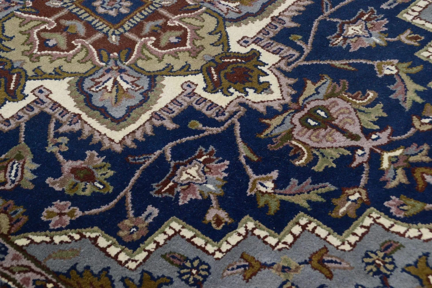 THEKO Royal Heriz Teppich Blau 60x90 Schurwolle