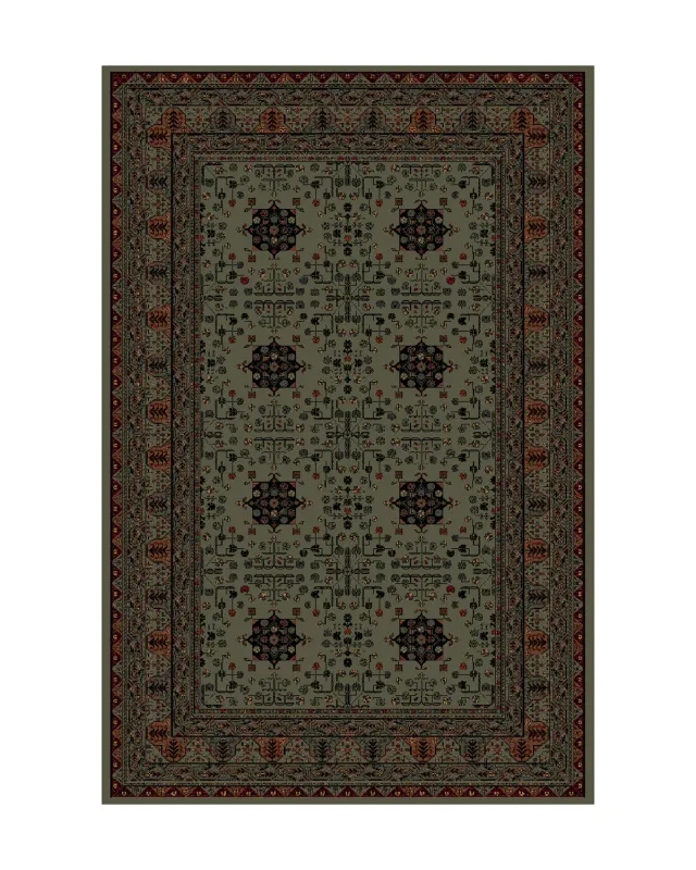 HC Interior Rugs Napoleon 43002-400 Wollteppich Grün Wilton