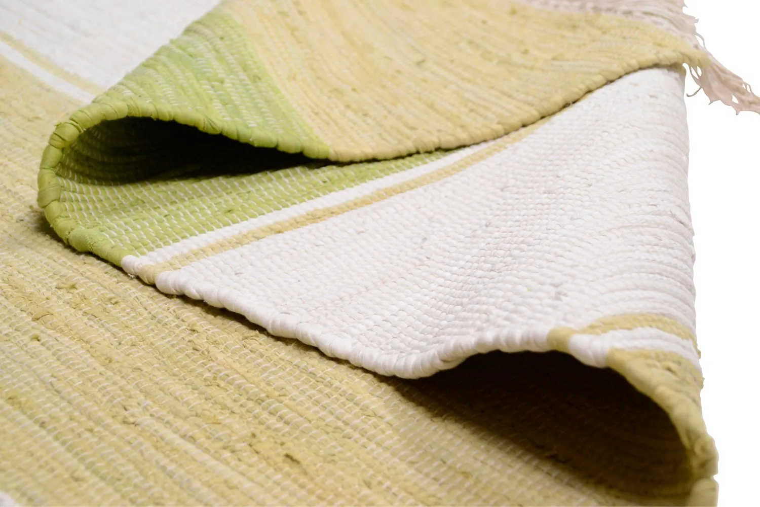 THEKO Happy Cotton Fleckerlteppich 90x160 Grün waschbar
