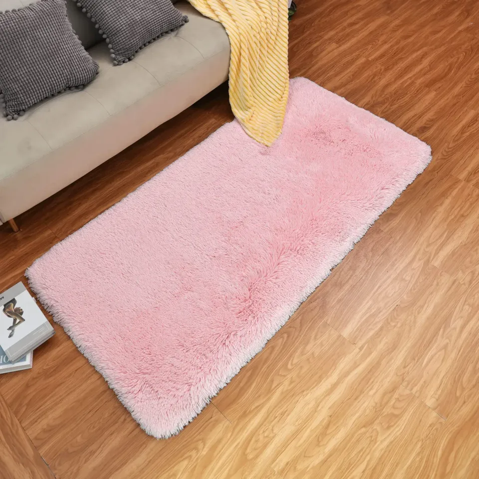 QUANHAO Plüschteppich 80x120 cm Rosa rutschfest