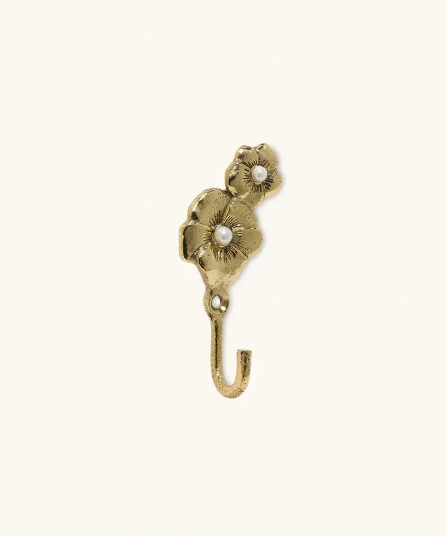 Doing Goods Fleur Zoey Wandhaken Gold Blume 8 cm