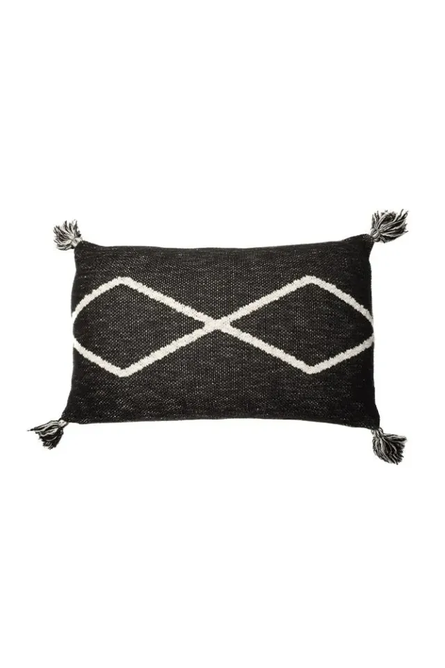 Lorena Canals Oasis Strickkissen Schwarz 30x48 Baumwolle