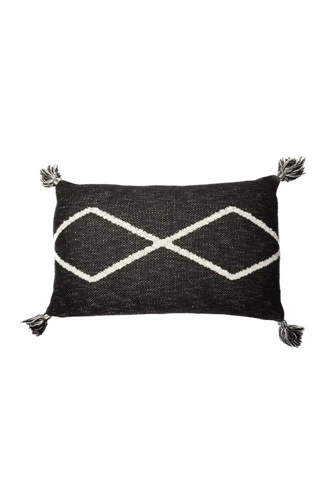 Lorena Canals Oasis Strickkissen Schwarz 30x48 Baumwolle