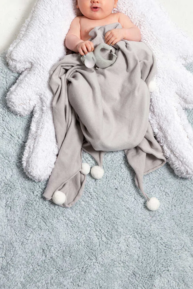 Lorena Canals Bubbly Babydecke 100x120 hellgrau Baumwolle