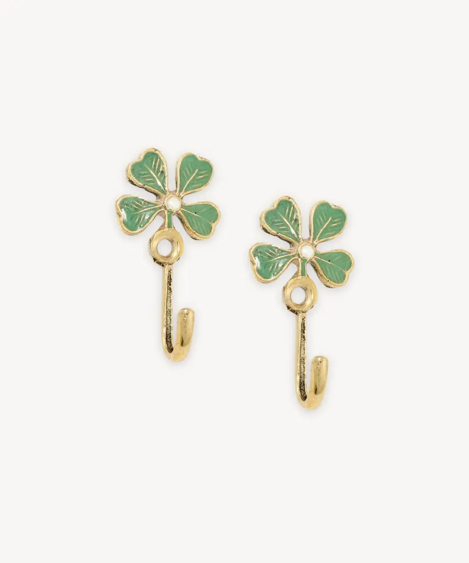 Doing Goods Lucky Clover Wandhaken 2er-Set Messing
