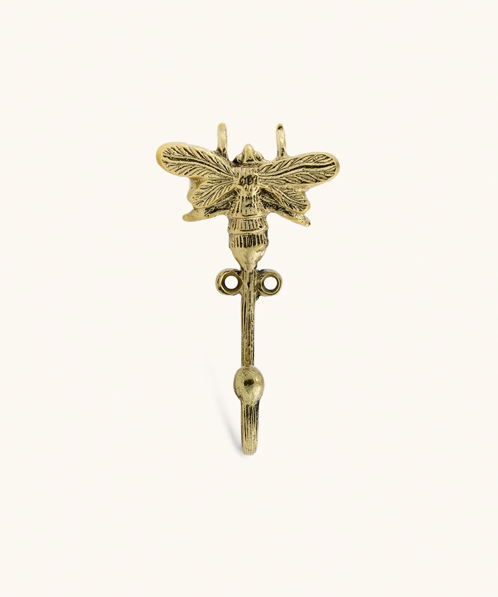 Doing Goods Bienenkönigin Wandhaken Messing Gold