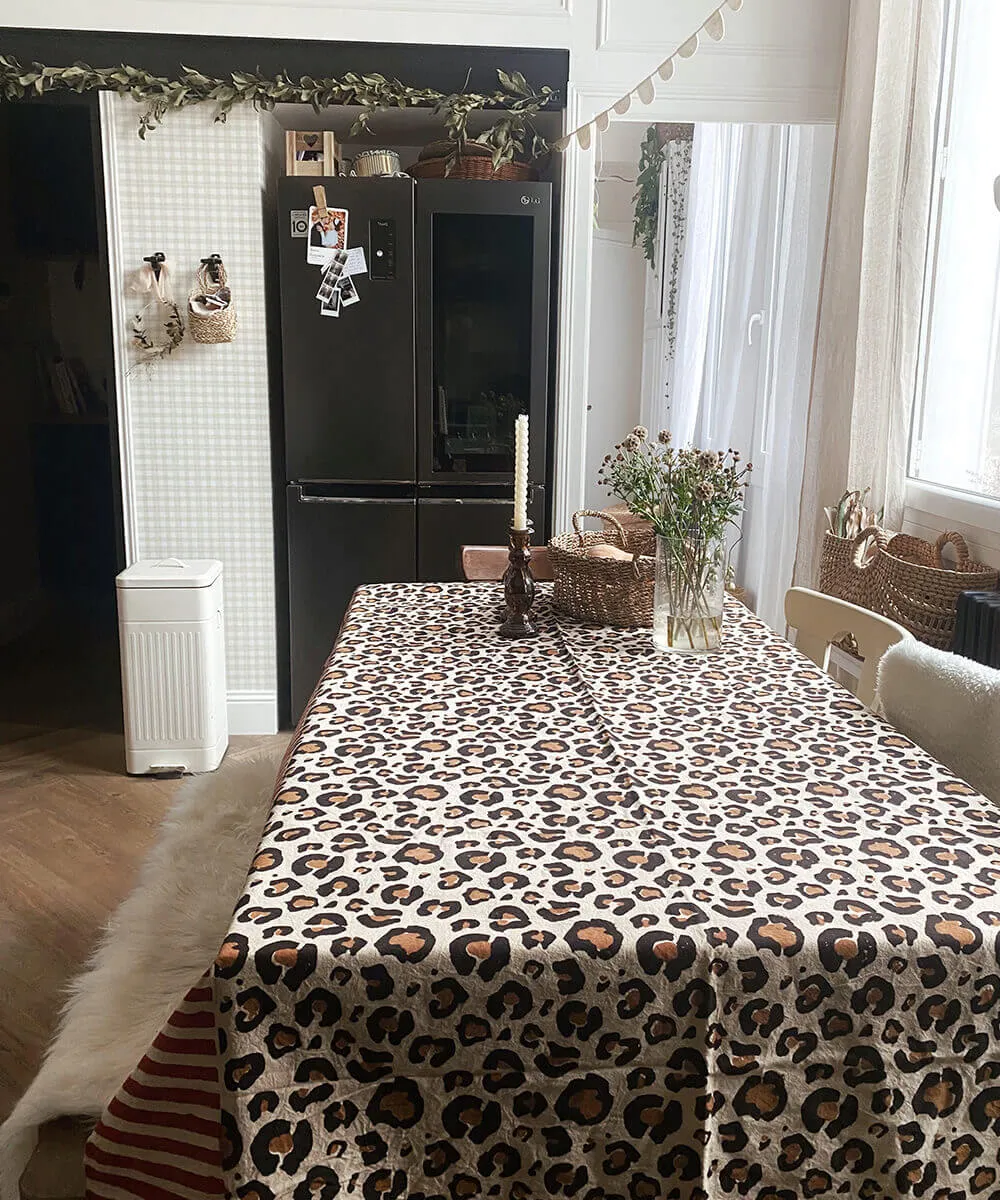 Doing Goods Leopard Plaid Baumwolldecke mit Tasche