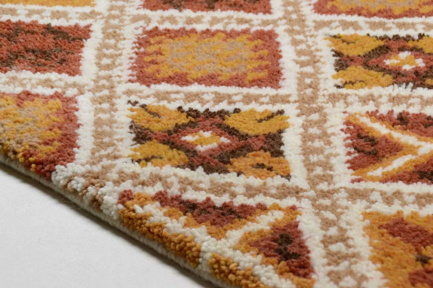THEKO Marmoucha Berberteppich 70x140 terra beige Schurwolle