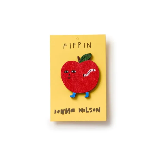 Donna Wilson Pippin Pin Badge Anstecker Holz 4cm