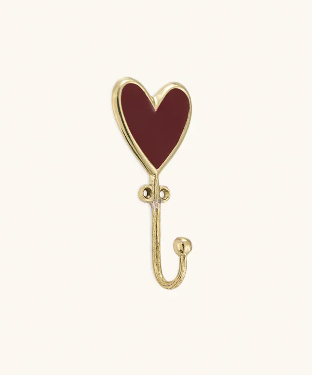 Doing Goods Pyar Herz Groß Wandhaken Messing Rot