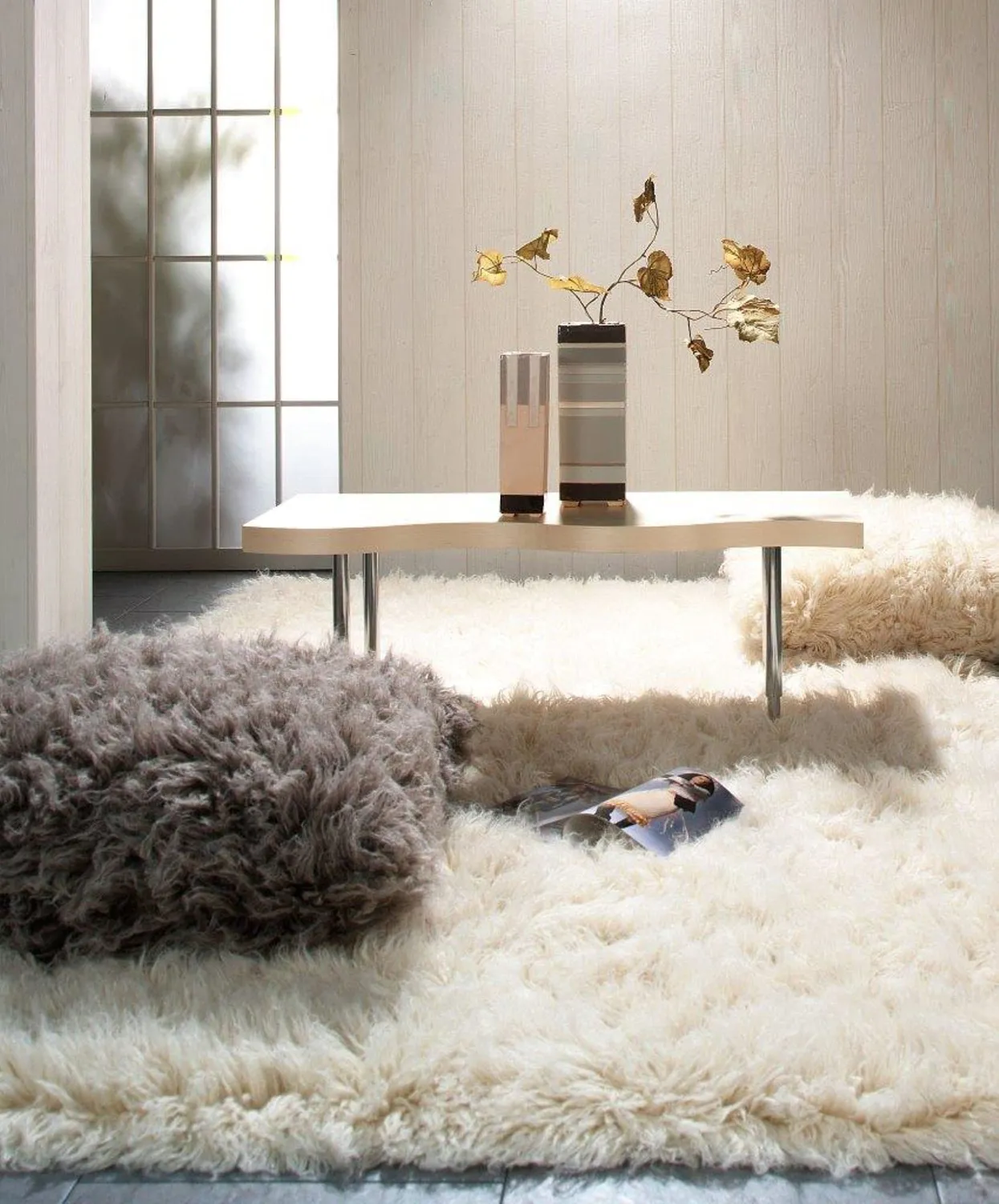 THEKO Flokos 2450 Flokati 60x90cm Natur Schurwolle