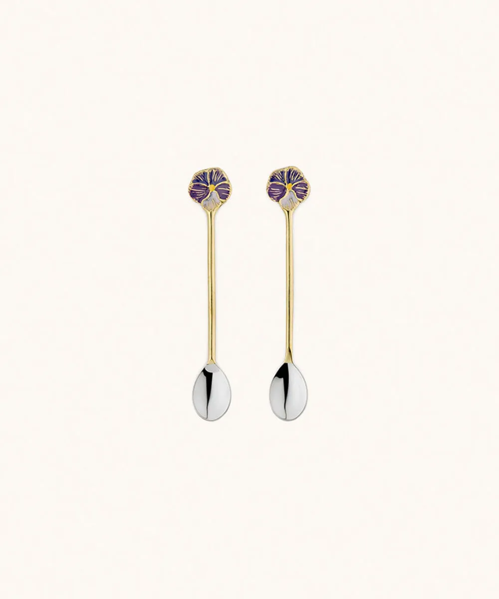 Doing Goods Valery Violet Teelöffel-Set gold Emaille