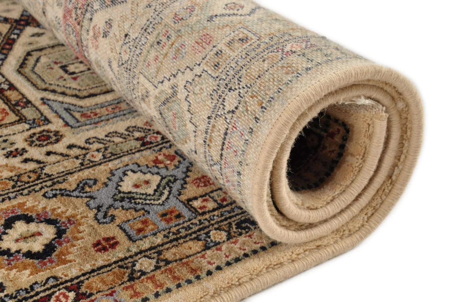 THEKO Saharna Teppich 80x150 cm Beige Schurwolle