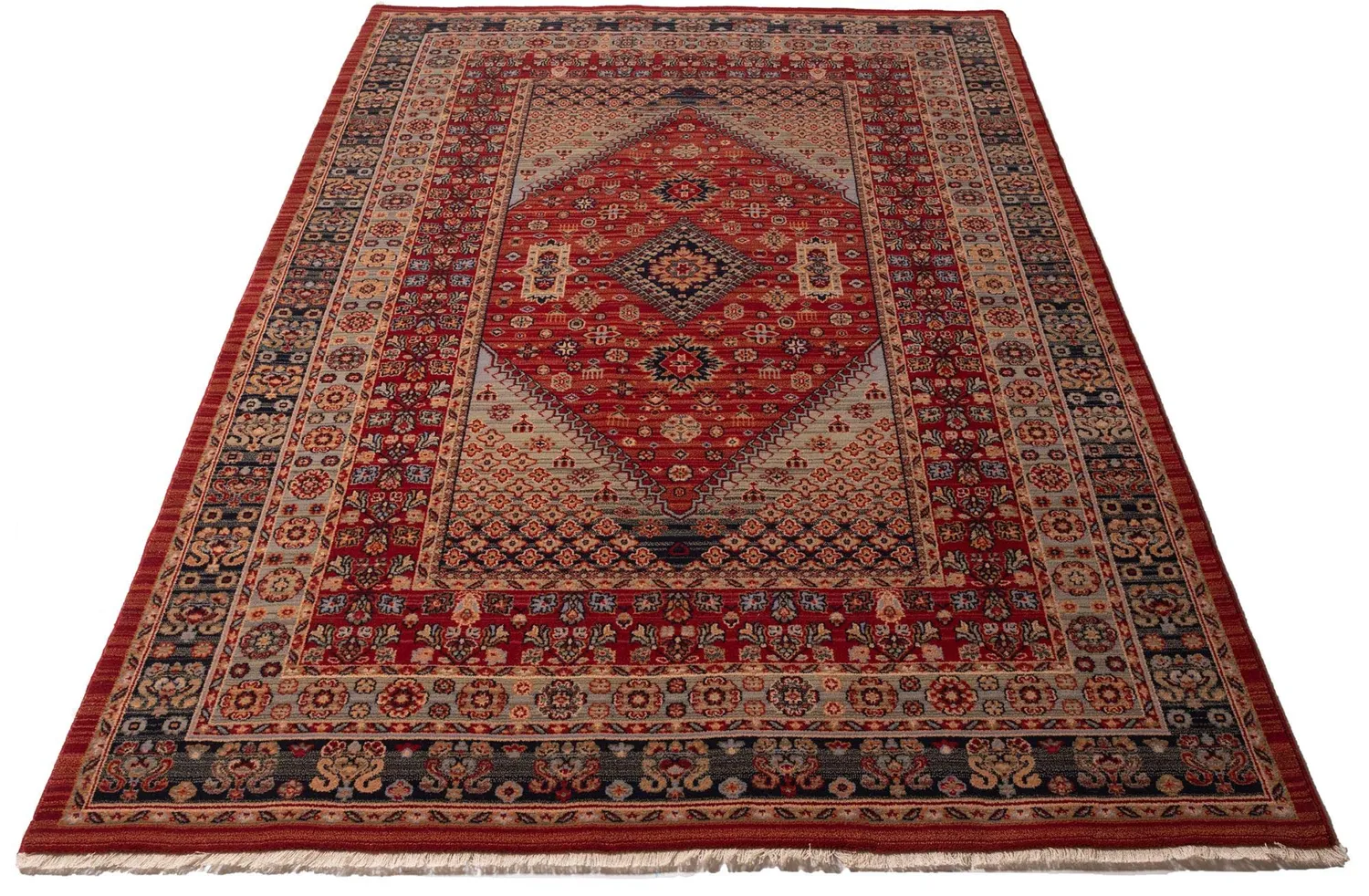 THEKO Saharna Wollteppich 60x90cm Rot Neuseeland-Wolle