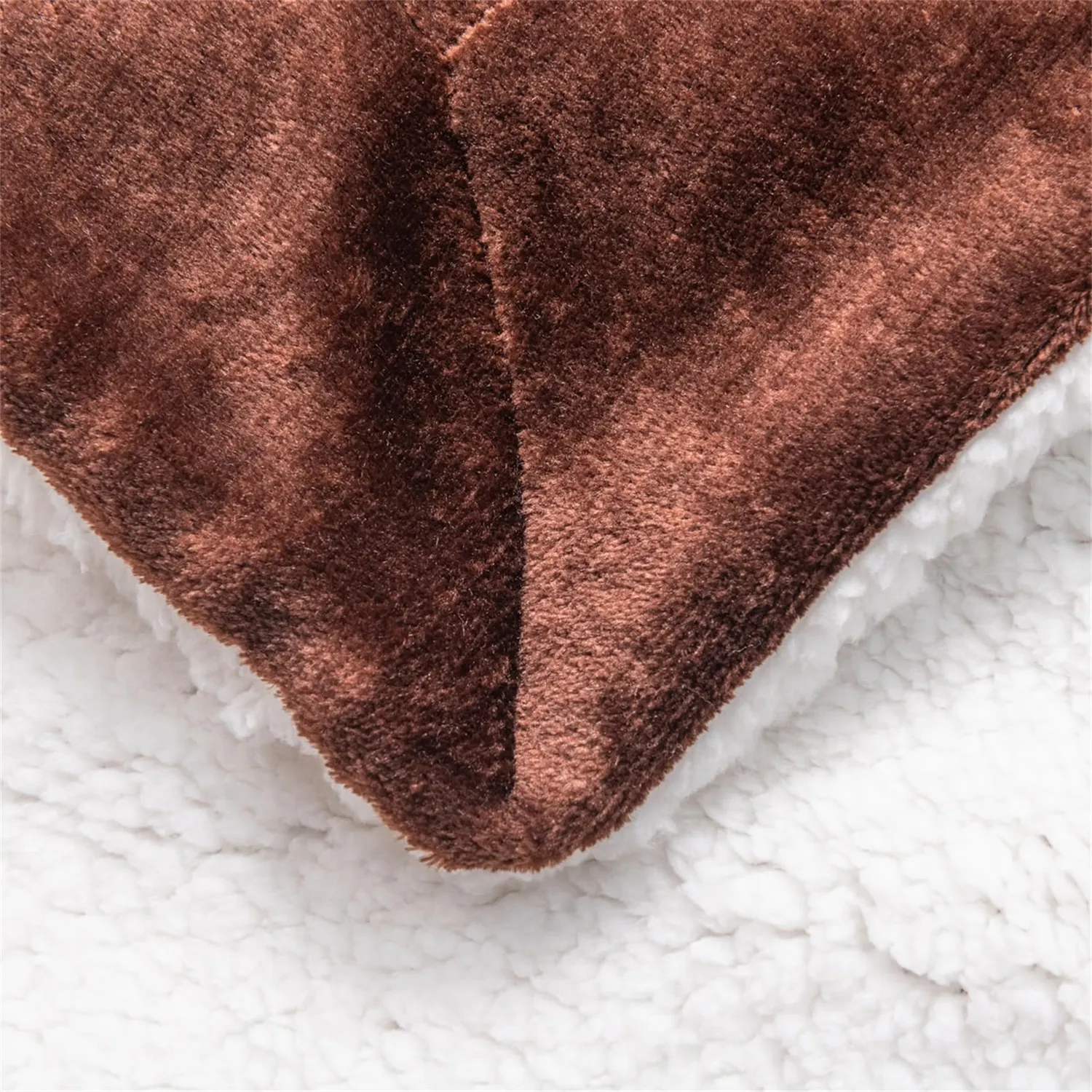 HonunGron Sherpa Fleecedecke 150x200 cm Kaffee