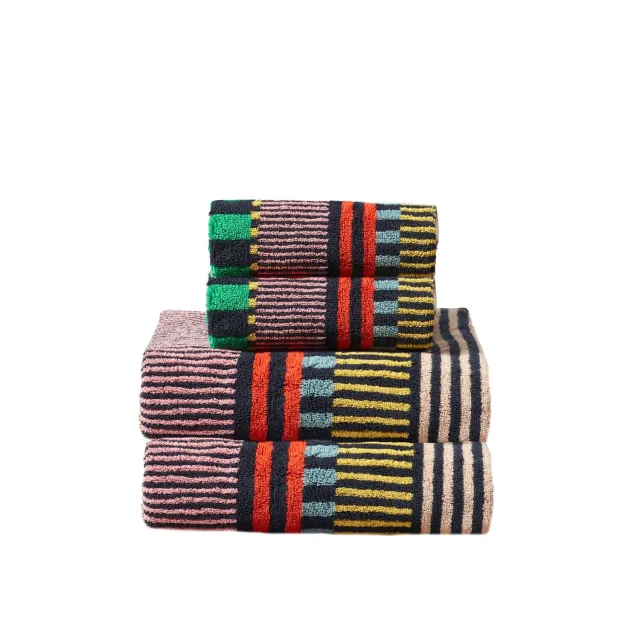 Donna Wilson Multi Stripe Handtuch Set Baumwolle 4-teilig