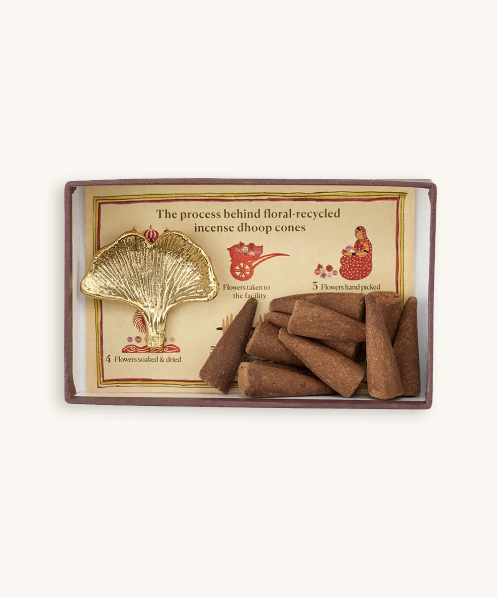 Doing Goods Amber Räucherkegel-Set 13,5cm Dhoop + Halter