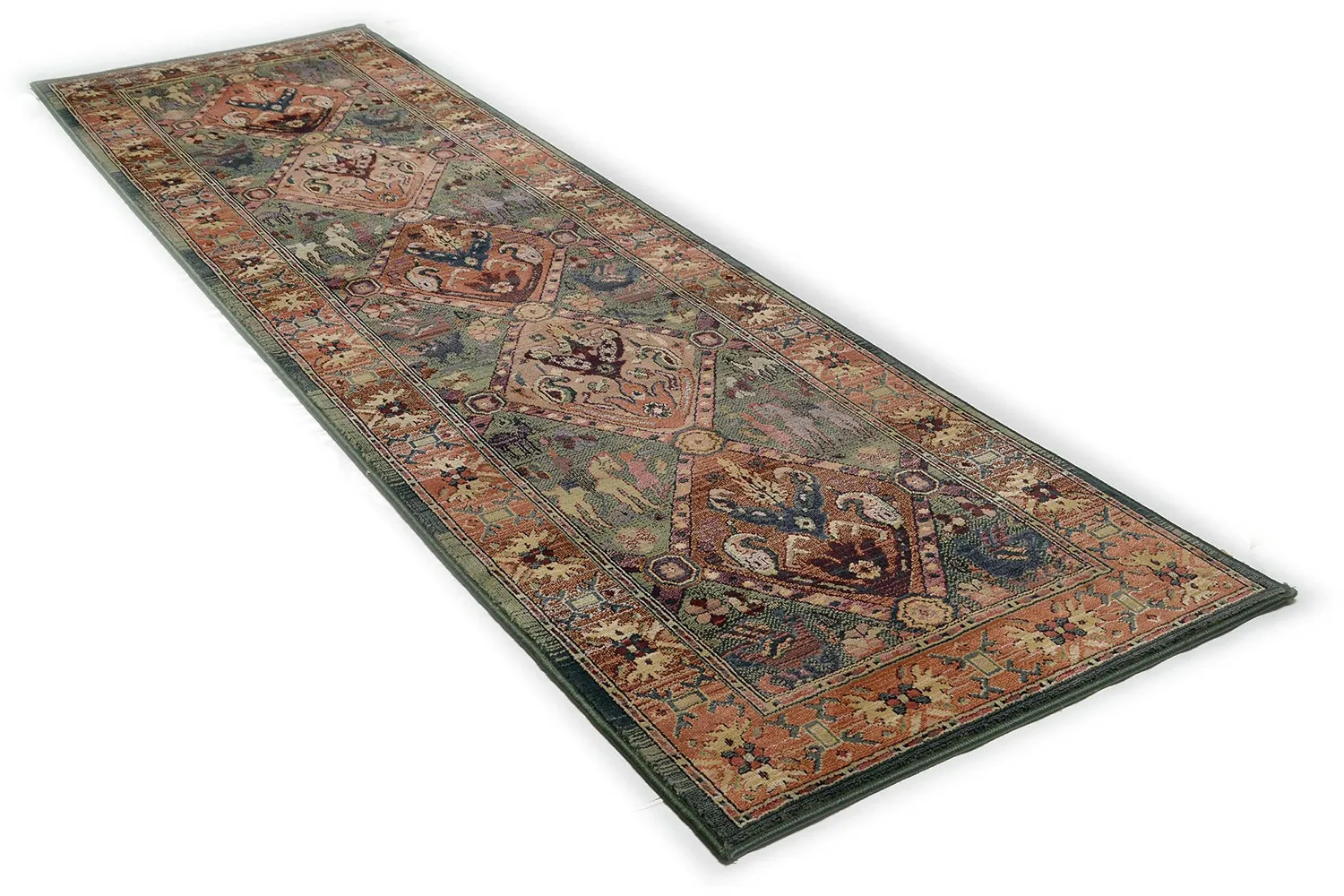 THEKO Gabiro Orientteppich 90x160cm Grün Vintage-Effekt