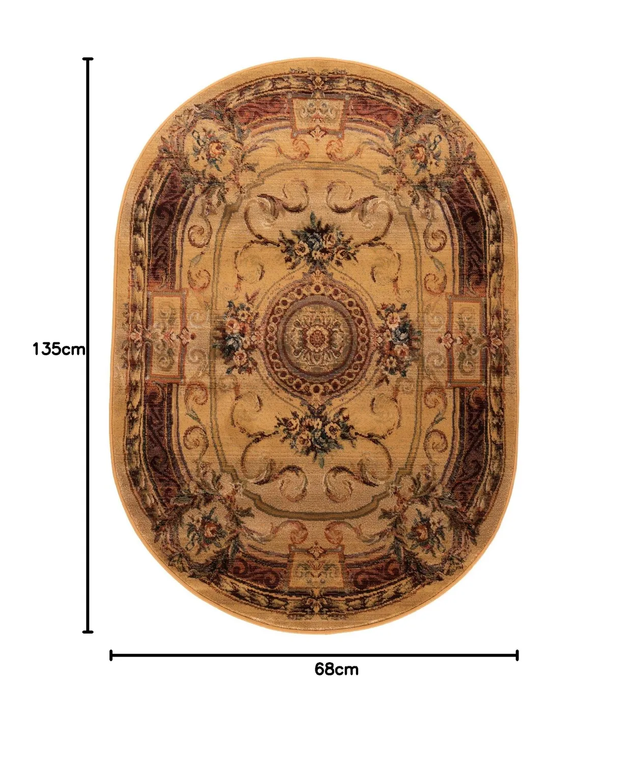 THEKO Gabiro Orientteppich 68x135 Beige-Gold Polypropylen