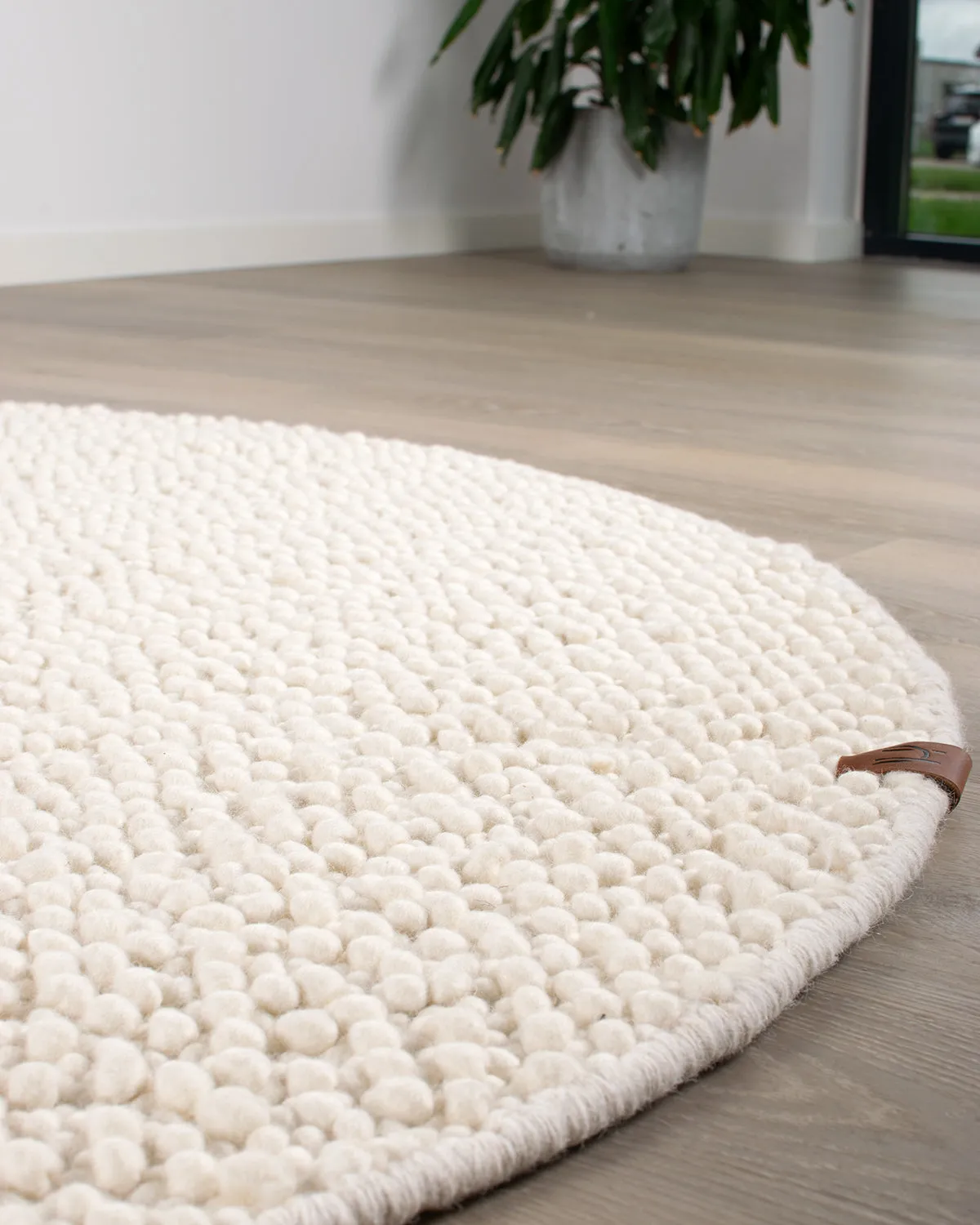 HC Interior Rugs Pebble 4550-060 Teppich Ivory Ø 200 cm Schurwolle