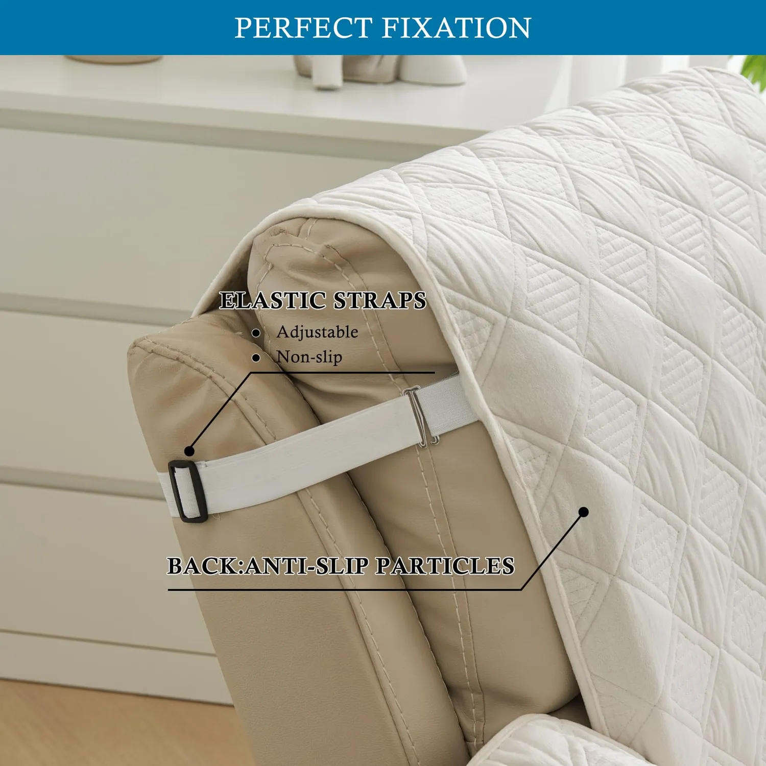 HonunGron Sesselschoner Beige 1 Sitzer 61x185 gesteppt