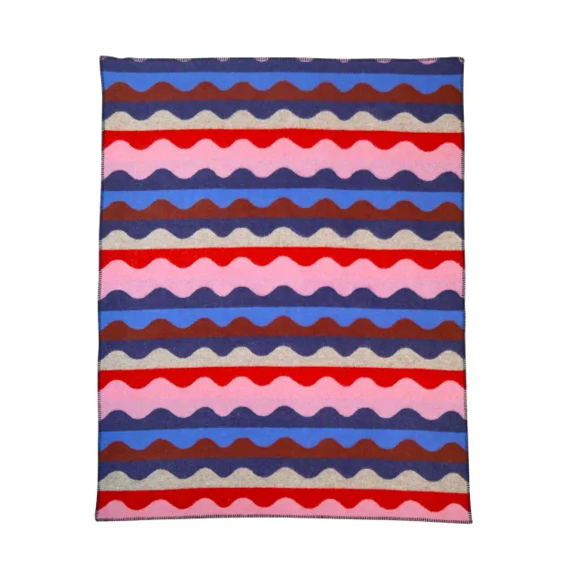 Donna Wilson Wiggle Wolldecke Wolle 180x130 rot