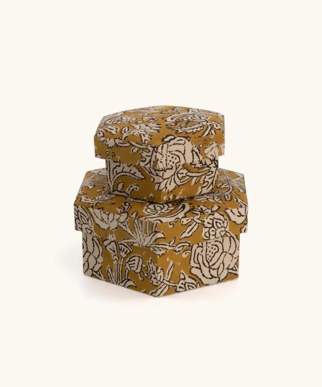 Doing Goods Botanical Hexagon Aufbewahrungsboxen Set