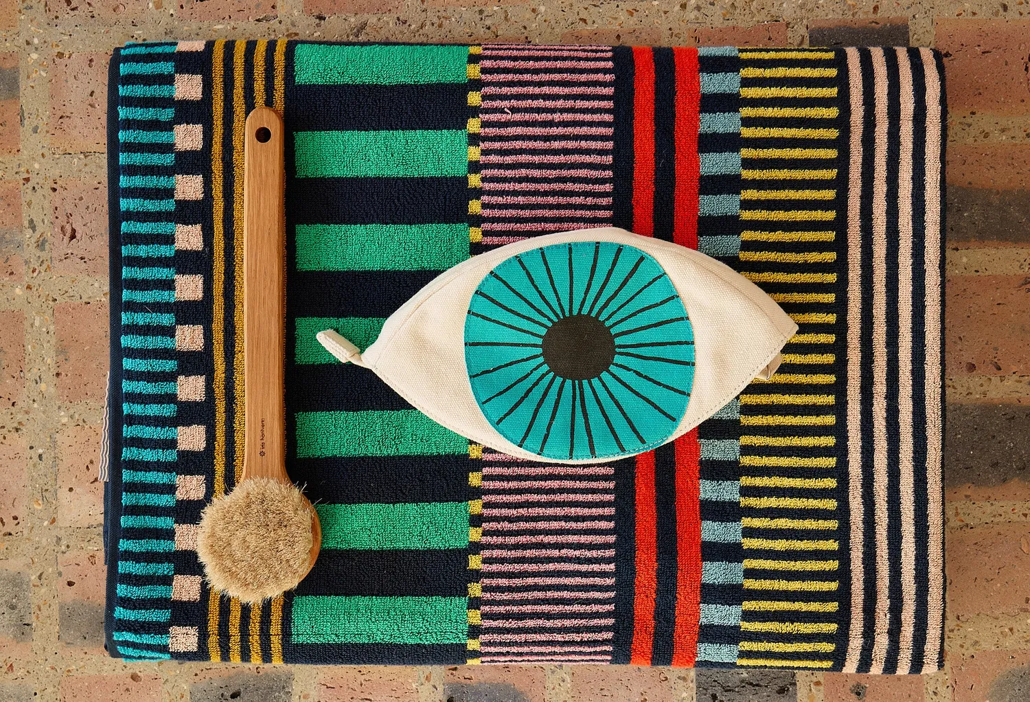 Donna Wilson Multi Stripe XL Badetuch 100x150cm Baumwolle