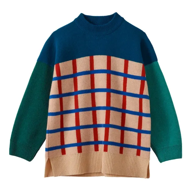 Donna Wilson Grid Block Pullover Lammwolle Damen