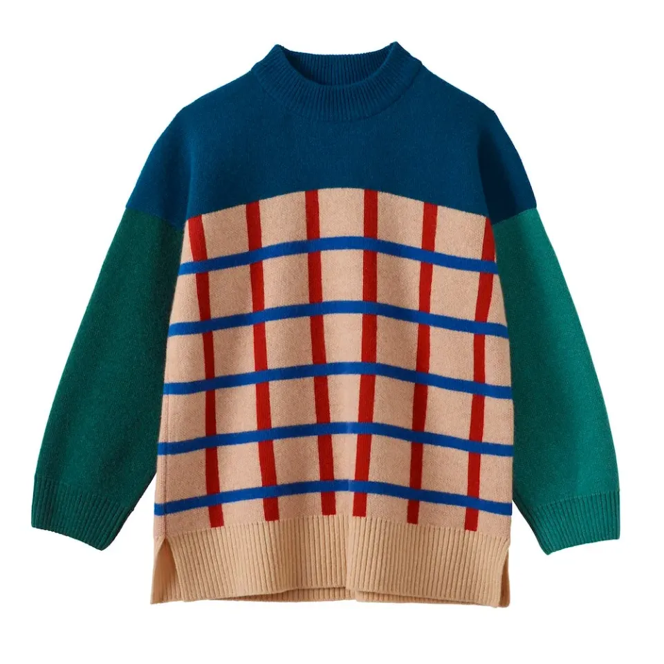 Donna Wilson Grid Block Pullover Lammwolle Damen