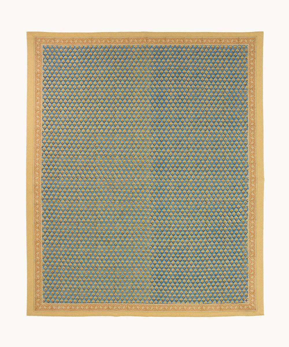 Doing Goods Emma Blau Double Baumwolldecke mit Tasche