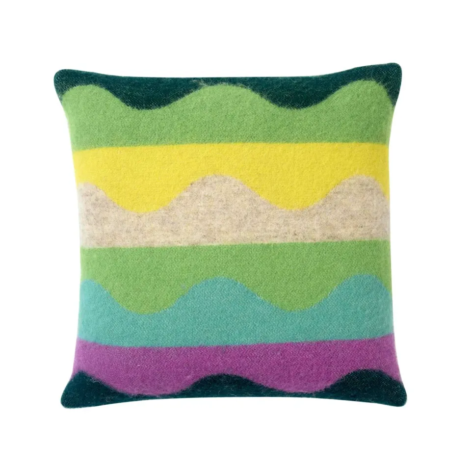 Donna Wilson Wiggle Kissen Grün 42x42 Lambswool