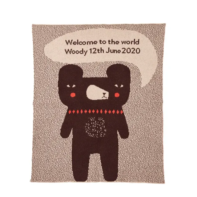 Donna Wilson Welcome Babydecke personalisiert 71x75cm Wolle