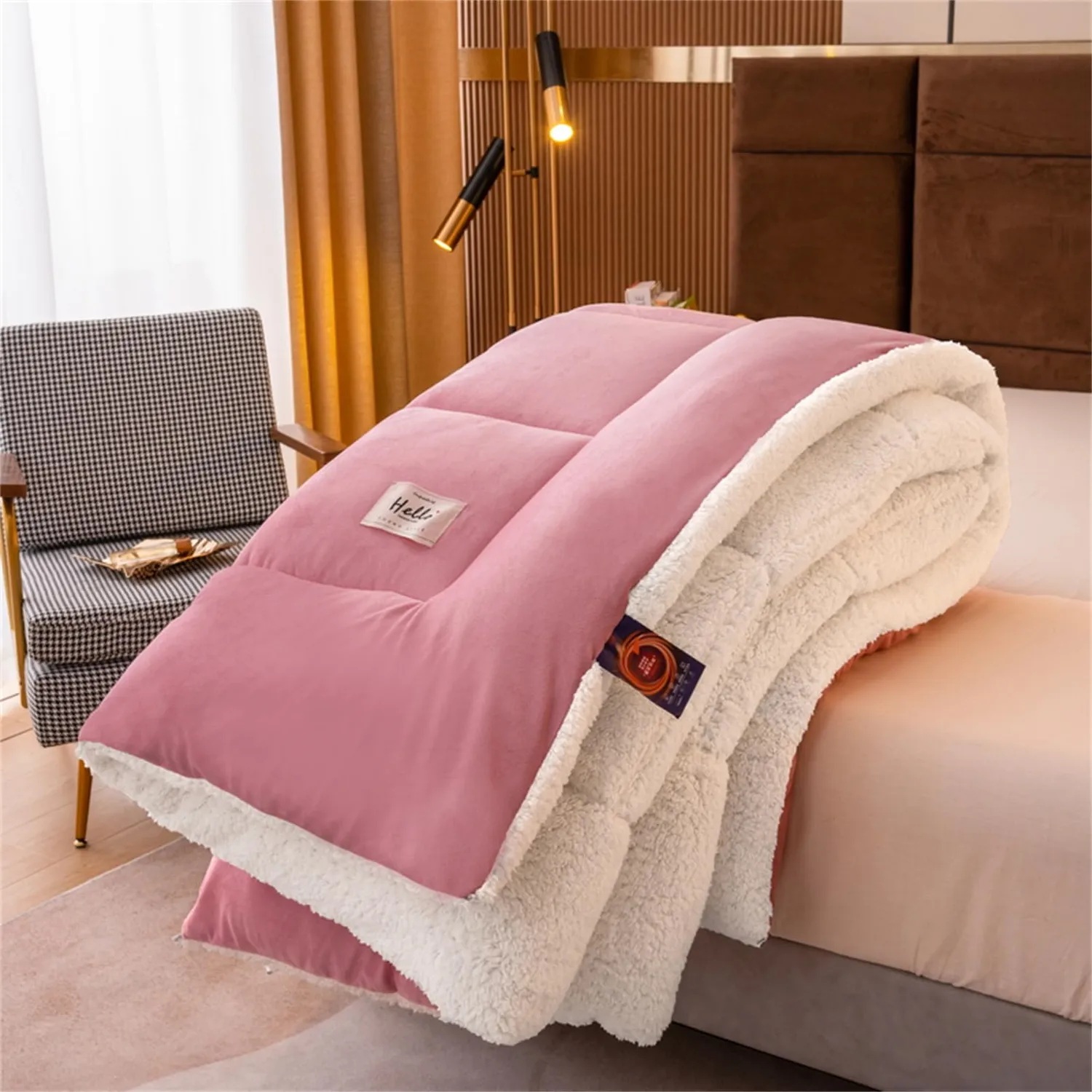 HonunGron Winter Bettdecke 150x200cm Hell Rosa 2,5kg warm