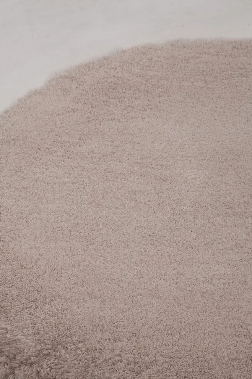 Amini Ciclopi Oasi Teppich 88x80 Rosa Bio-Wolle rund