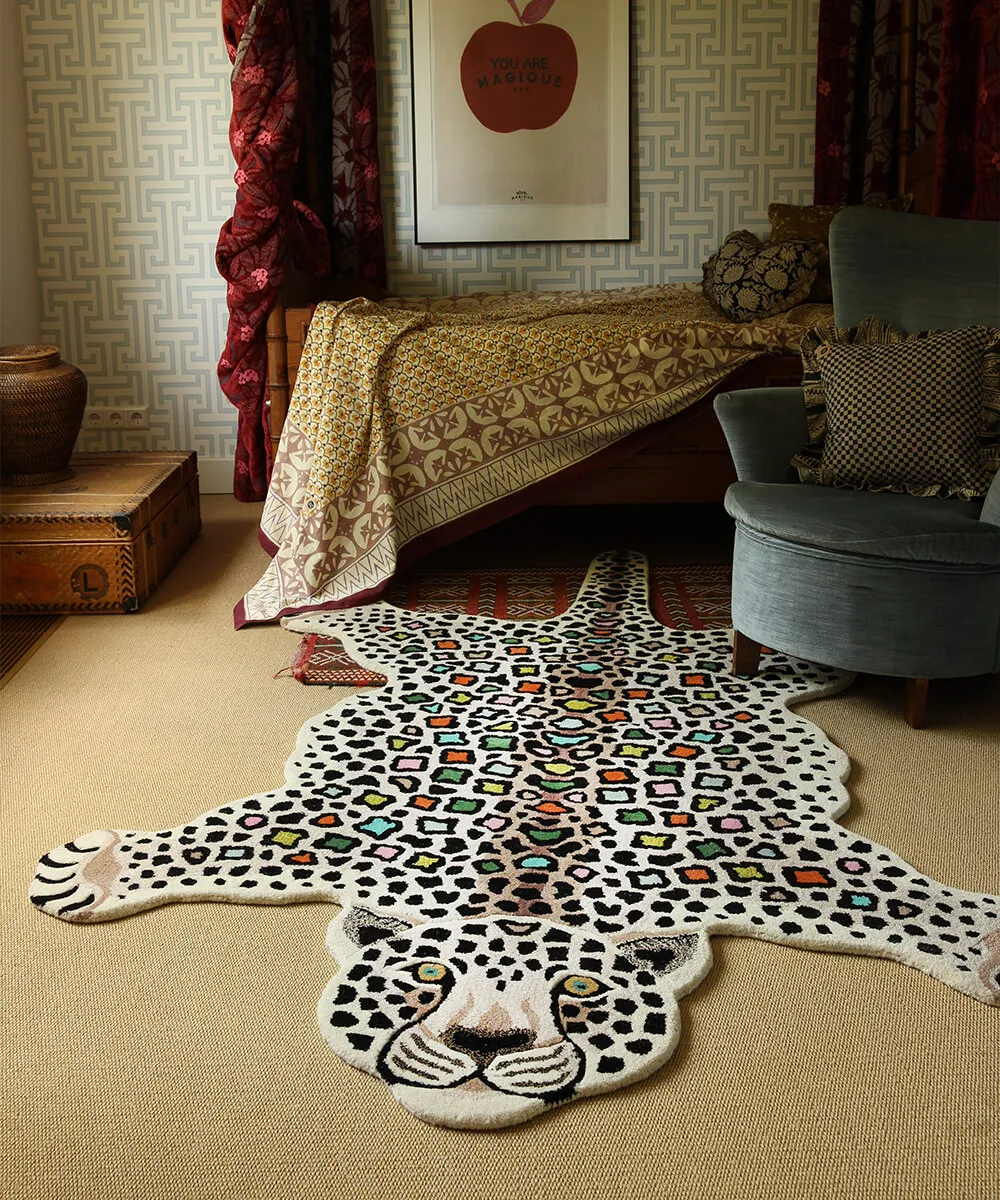 Doing Goods Disco Leopard XL Wollteppich Wolle
