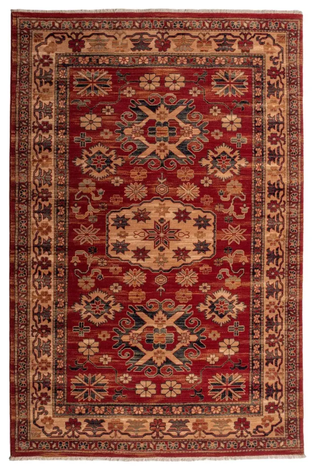 THEKO Saharna Wollteppich 80x150 Rot Schurwolle